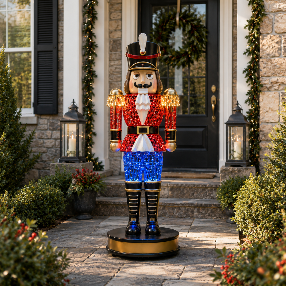 6 FT Red Nutcracker With LED Lights