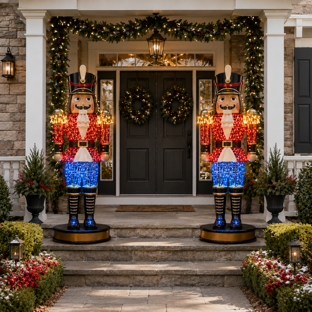 6 FT Red Nutcracker With LED Lights