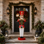 6 FT Red, Green, Gold, and White Toy Soldier With Trumpet