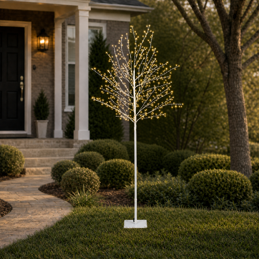 5 FT 480 LED Warm White Micro Tree With White Trunk