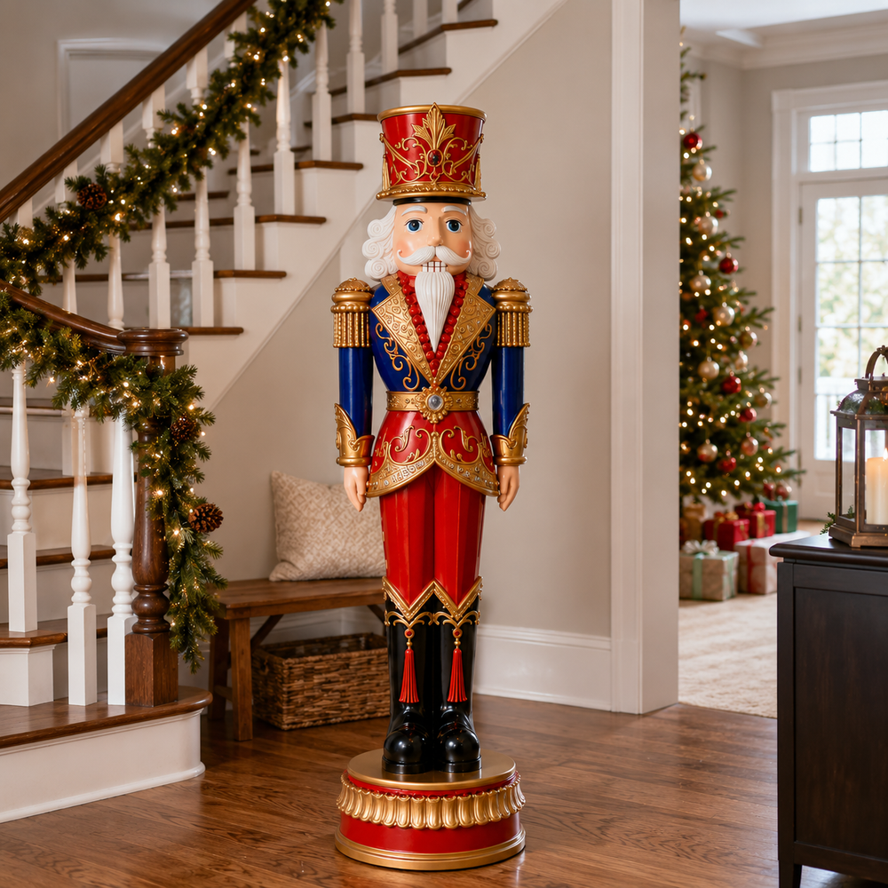6 FT Red, Blue & Gold Nutcracker