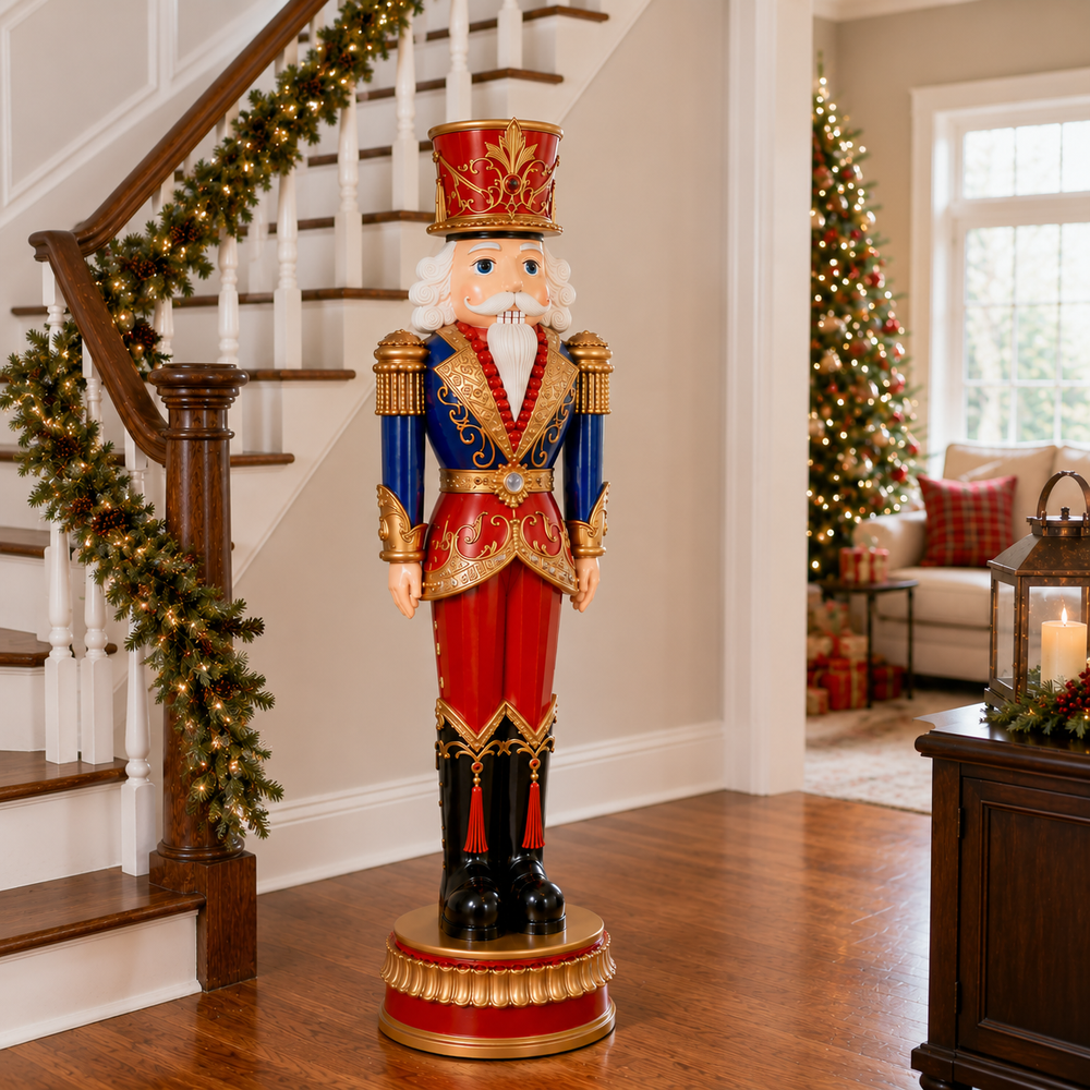 6 FT Red, Blue & Gold Nutcracker