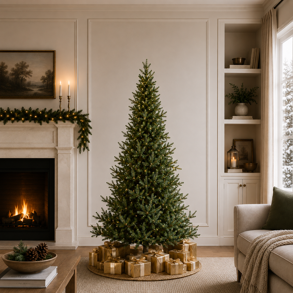 Newbury Pine Tree Pre-Lit Micro Warm White LED Lights