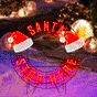 40" 259 LED Santa Stop Here Sign Twinkling Effect