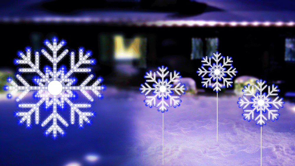 2 FT 504 LED Pure White & Blue Snowflake Twinkling Effect