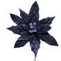 26" Midnight Blue Velvet Poinsettia Stem