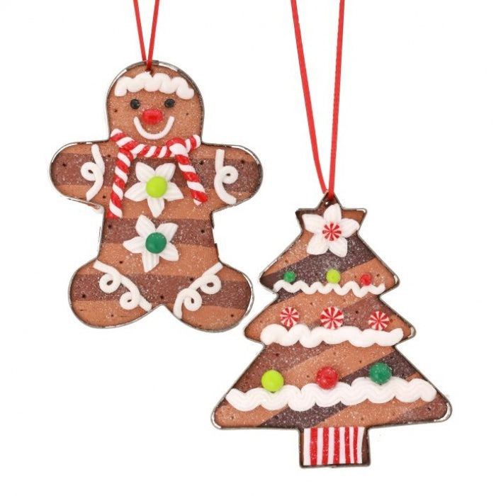 5" Gingerbread Man & Tree Assorted Ornament