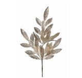 21" Glitter Bay Leaf Spray
