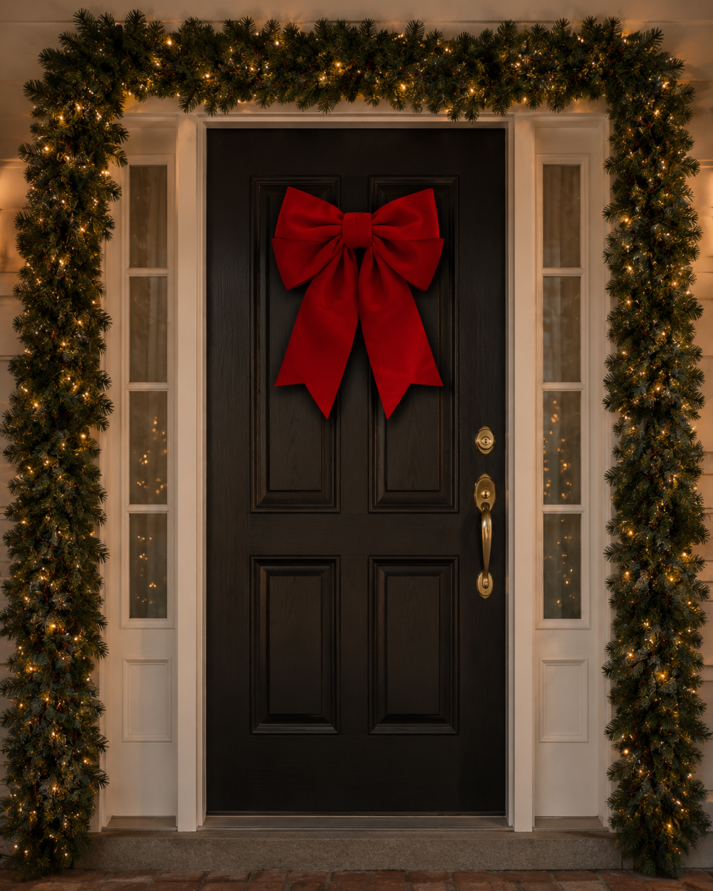 24" Outdoor UV-Resistant Padded Red Velvet Bow