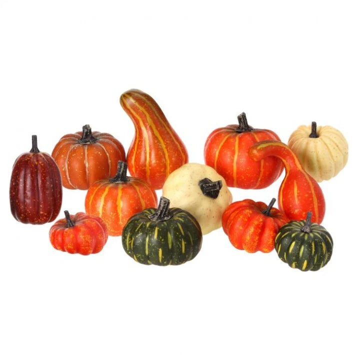 2"- 4" Mixed Harvest Pumpkins Set Of 12