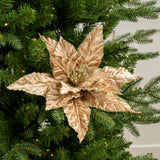 24" Taupe Glitter Poinsettia