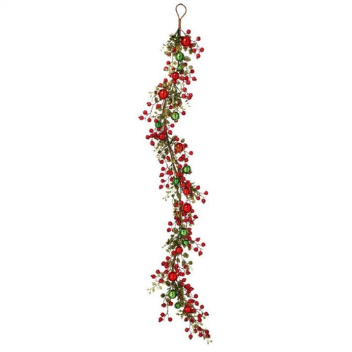 48" Red & Green Berry Ball Garland