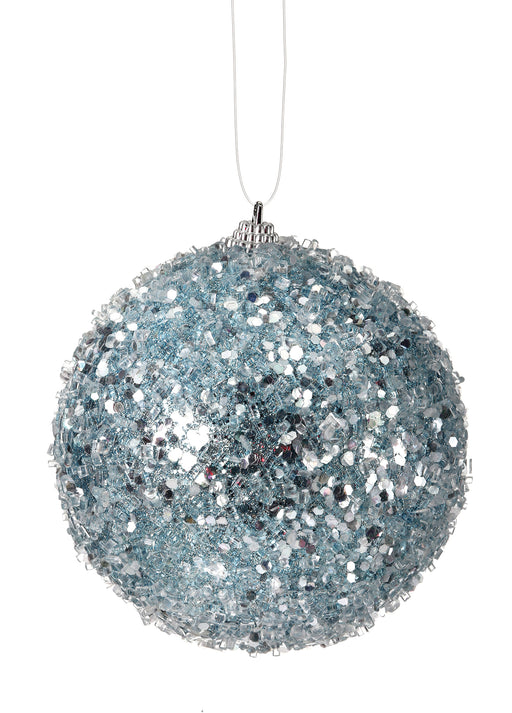 4.5" Blue Sequin Iced Ball