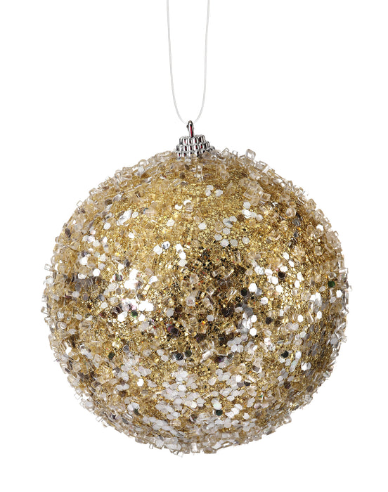 4.5" Blue Sequin Iced Ball