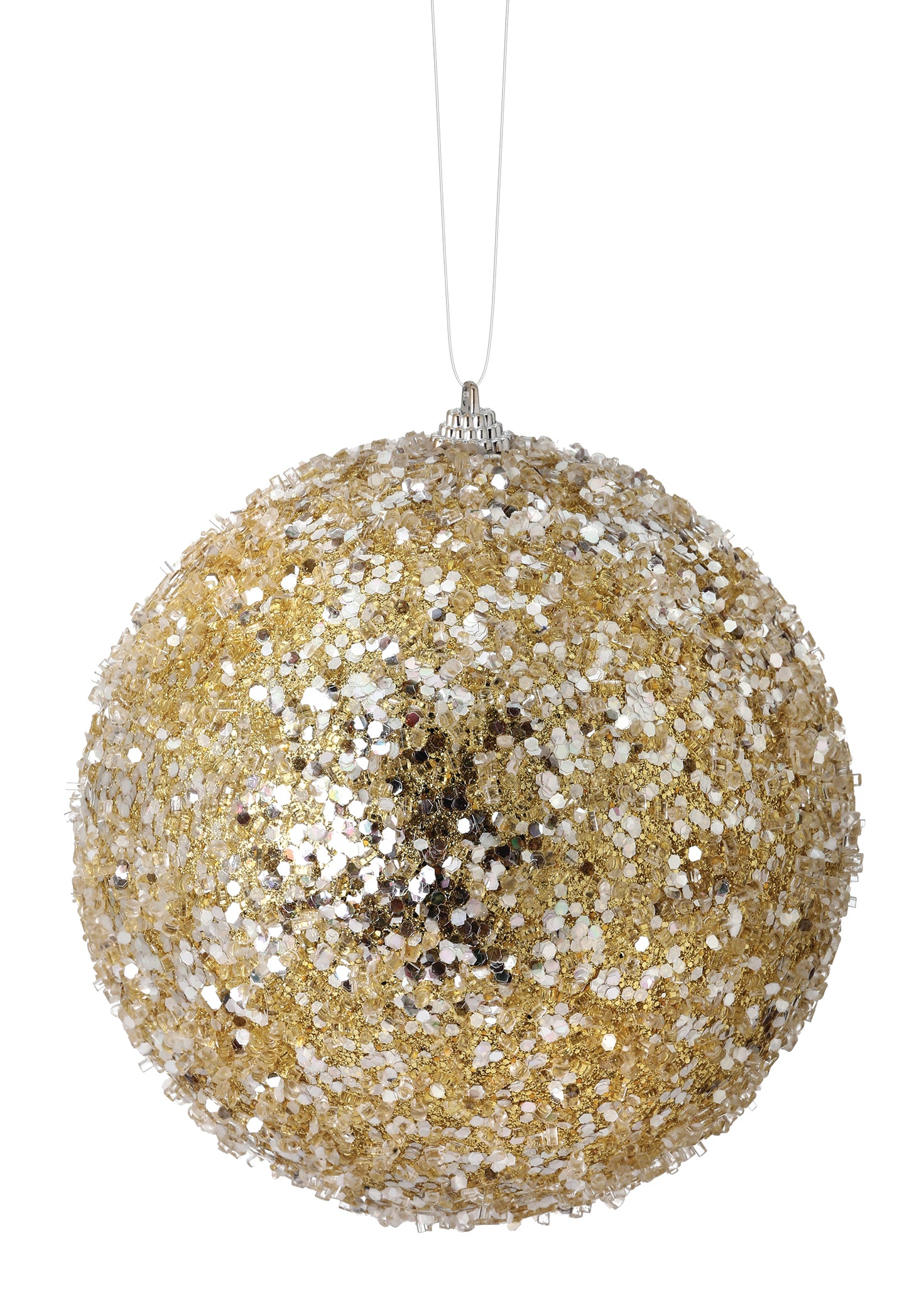 6" Sequin Iced Ball Ornament