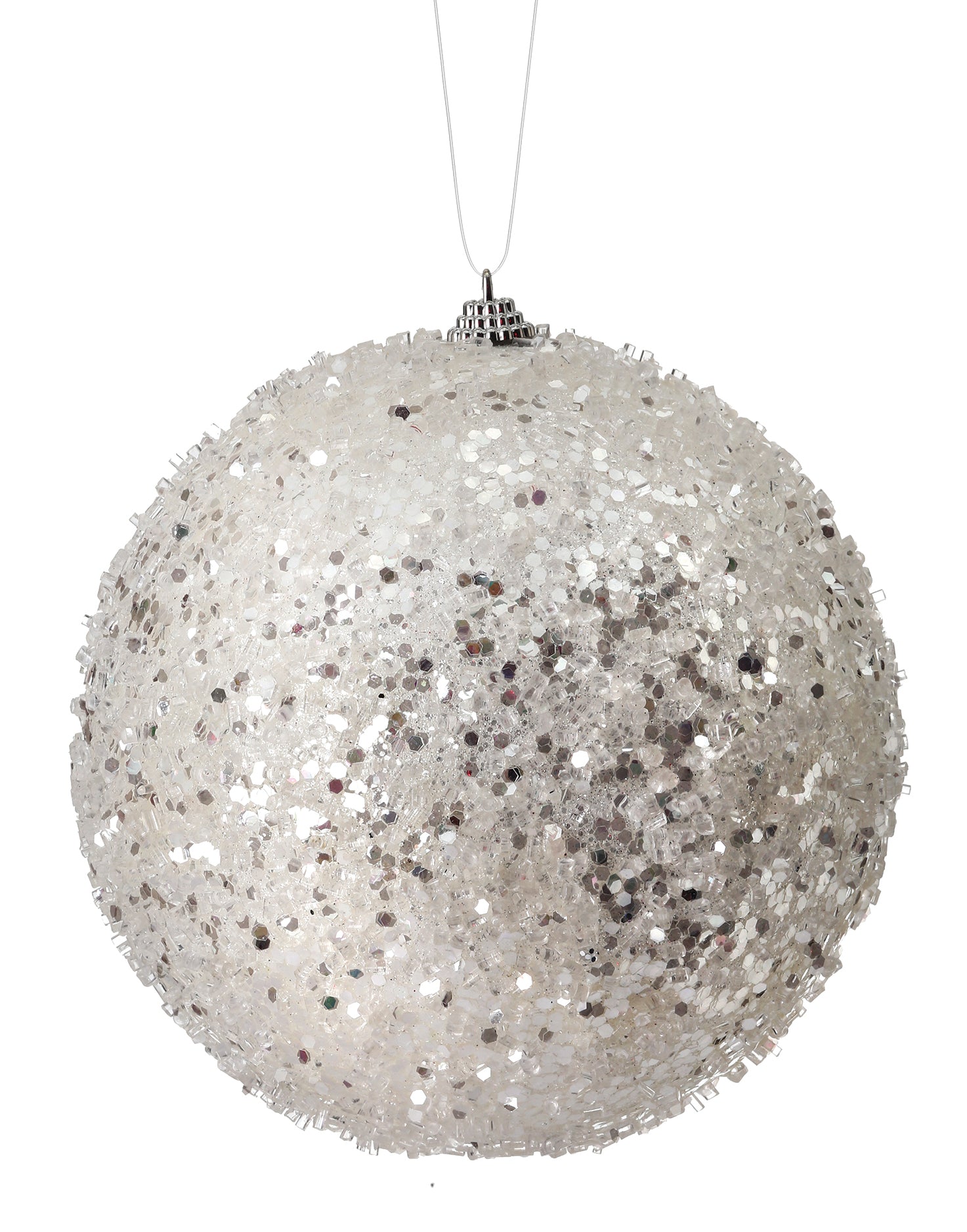 6" Sequin Iced Ball Ornament