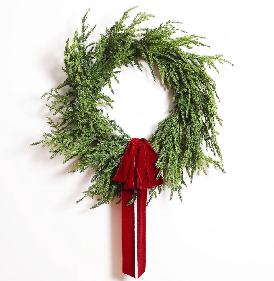 24" Green Norfolk Pine Wreath
