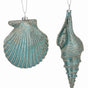 5"-7" Aqua Seashell Assorted Ornament
