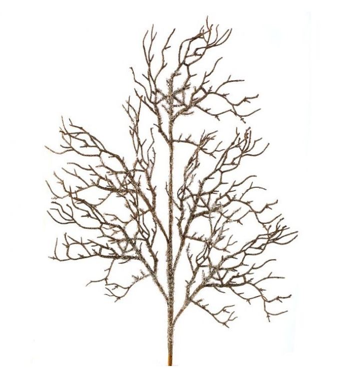 31" Champagne Beaded Coral Fan Spray