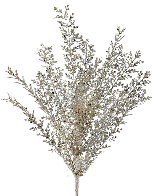 24" Platinum Glitter Artemesia Bush