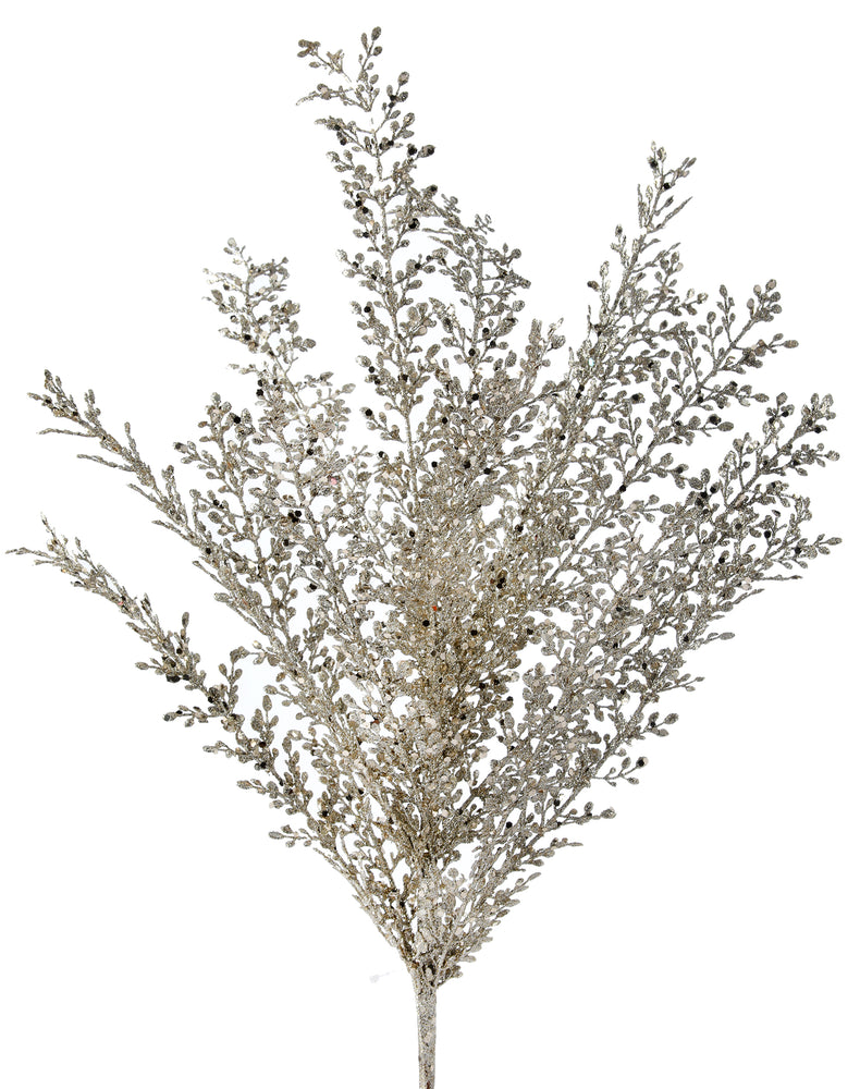 24" Platinum Glitter Artemesia Bush