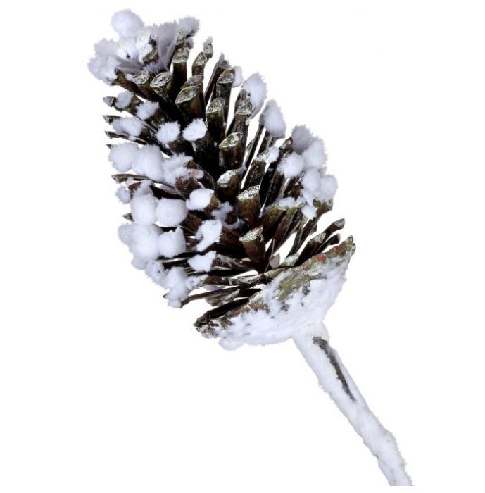 15" Frost Snowy Pinecone Pick