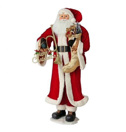 5 FT Santa With Wreath & Stocking