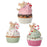 6" Resin Cupcake With Mouse 3 Assorted