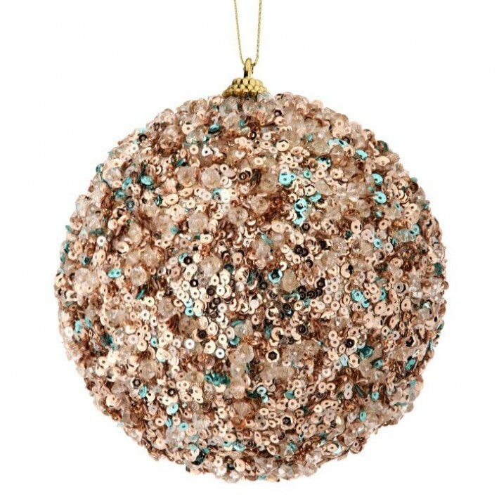 5" Brown Sequin Ball Ornament