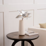 24" Silver Metallic Sequin Edged Poinsettia