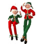 30" Fabric Red & Green Tidings Bendable Elf Assorted