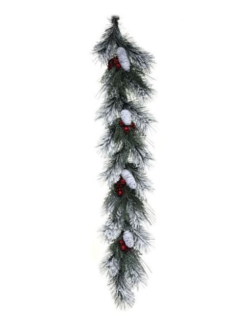 4 FT Frosted Pine Cone Berry Garland