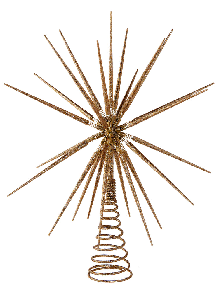 16" Champagne Gold Starburst Tree Topper