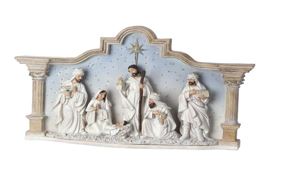 15" Nativity Scene In Column Creche