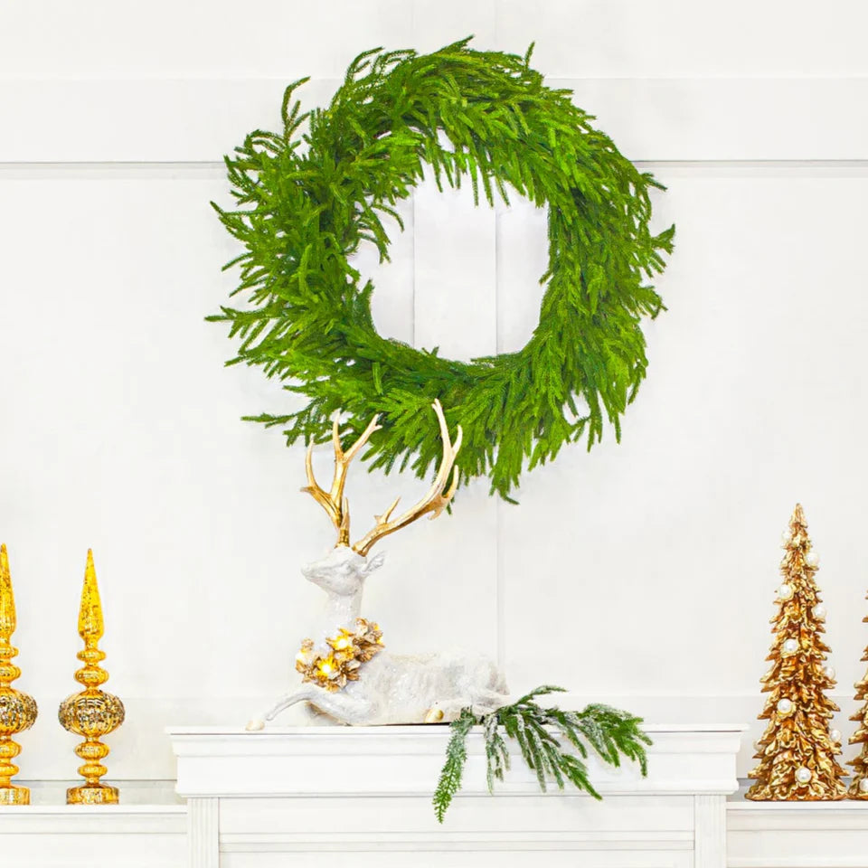 24" Frosted Norfolk Pine Spray