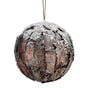 6" Snowy Bark Ball Ornament