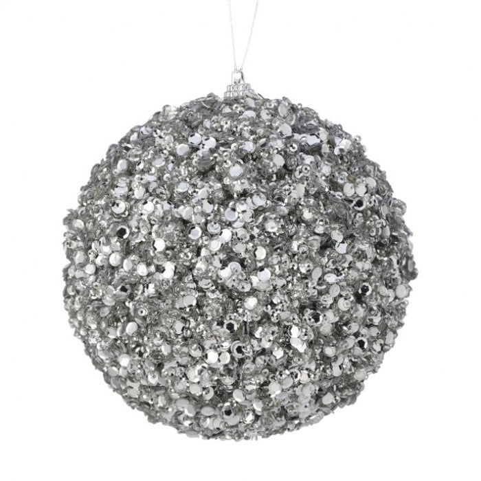 5" Paltinum Sequin Jewel Ball Ornament