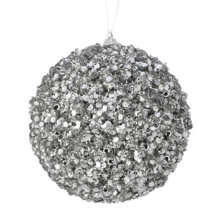 5" Paltinum Sequin Jewel Ball Ornament