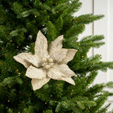 24" Micro Beaded Sequins Poinsettia Stem