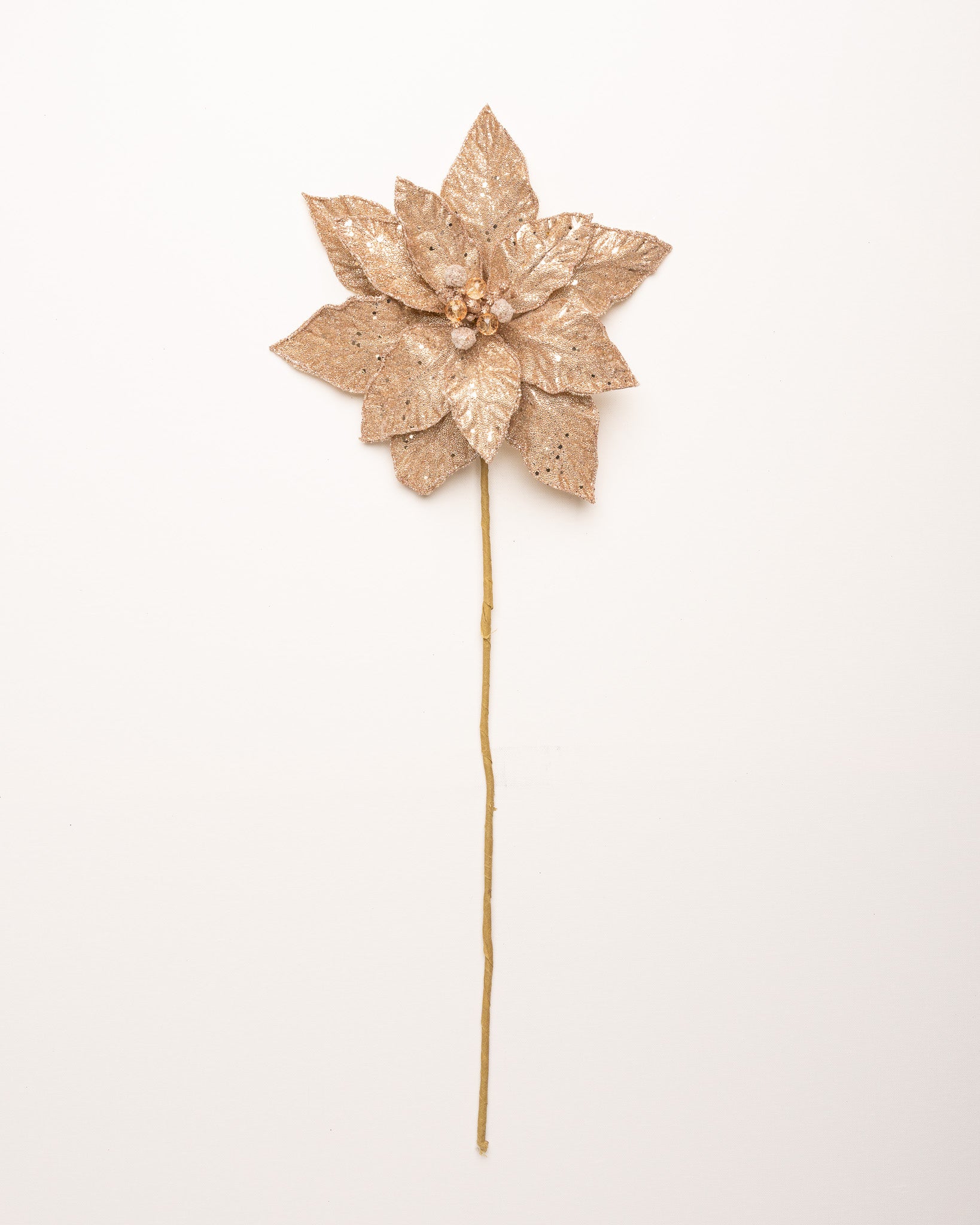 24" Micro Beaded Sequins Poinsettia Stem