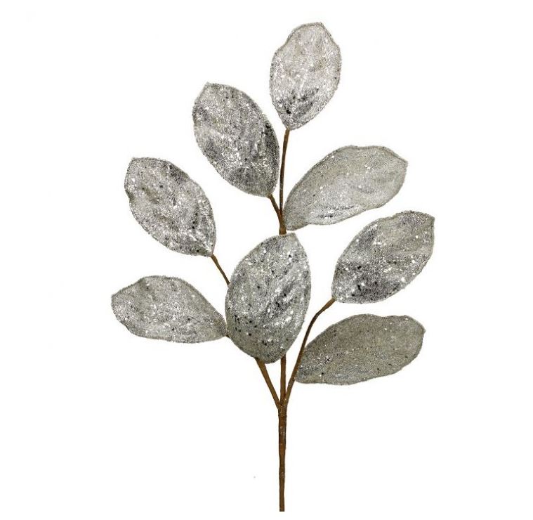 28" Micro Beaded Magnolia Leaf Spray