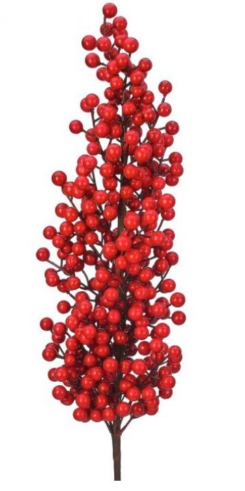 38" Red Berry Cluster Spike