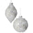 4"-6" White Holly Kismet Glass Ornament Assorted