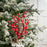 16" Red Snow Berry Twig With Pinecones