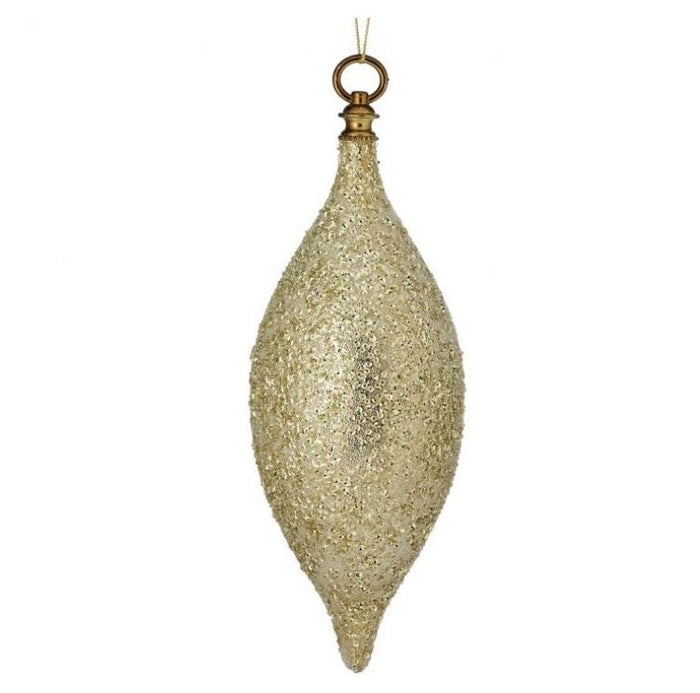 12" Champagne Beaded Finial Ornament