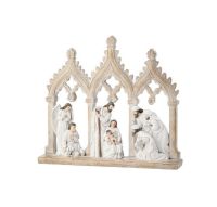 12" Ivory & White Nativity Scene