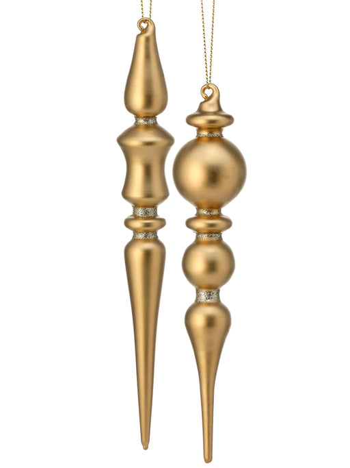 11.5" Matte Gold Assorted Glass Finial