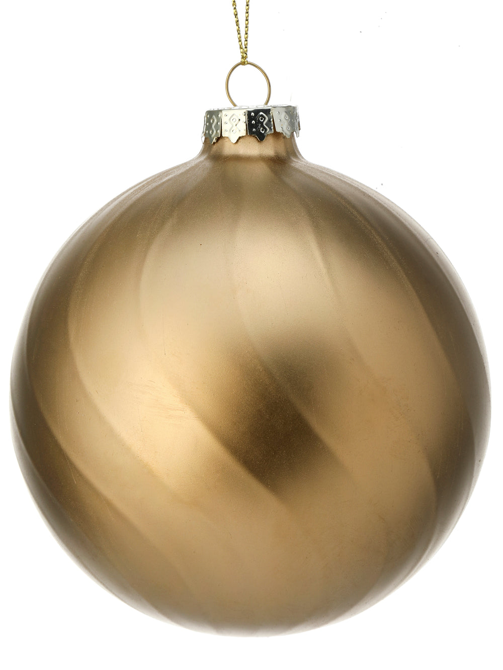 4" Matte Gold Two Toned Glass Ball Ornament