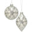 4" Silver White Encraved Ornament Assorted