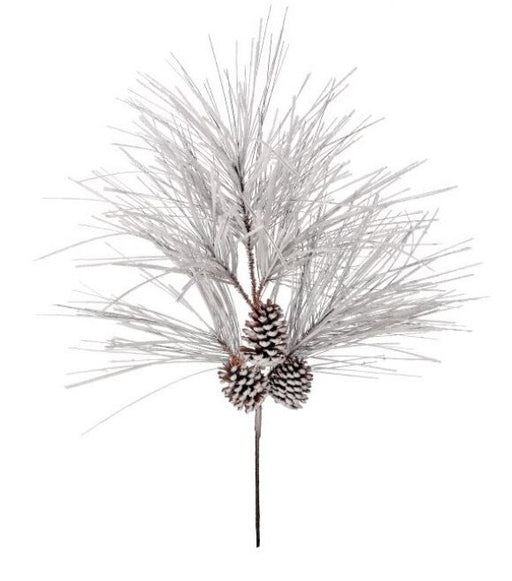 36" Snowy Pine with Cones Spray
